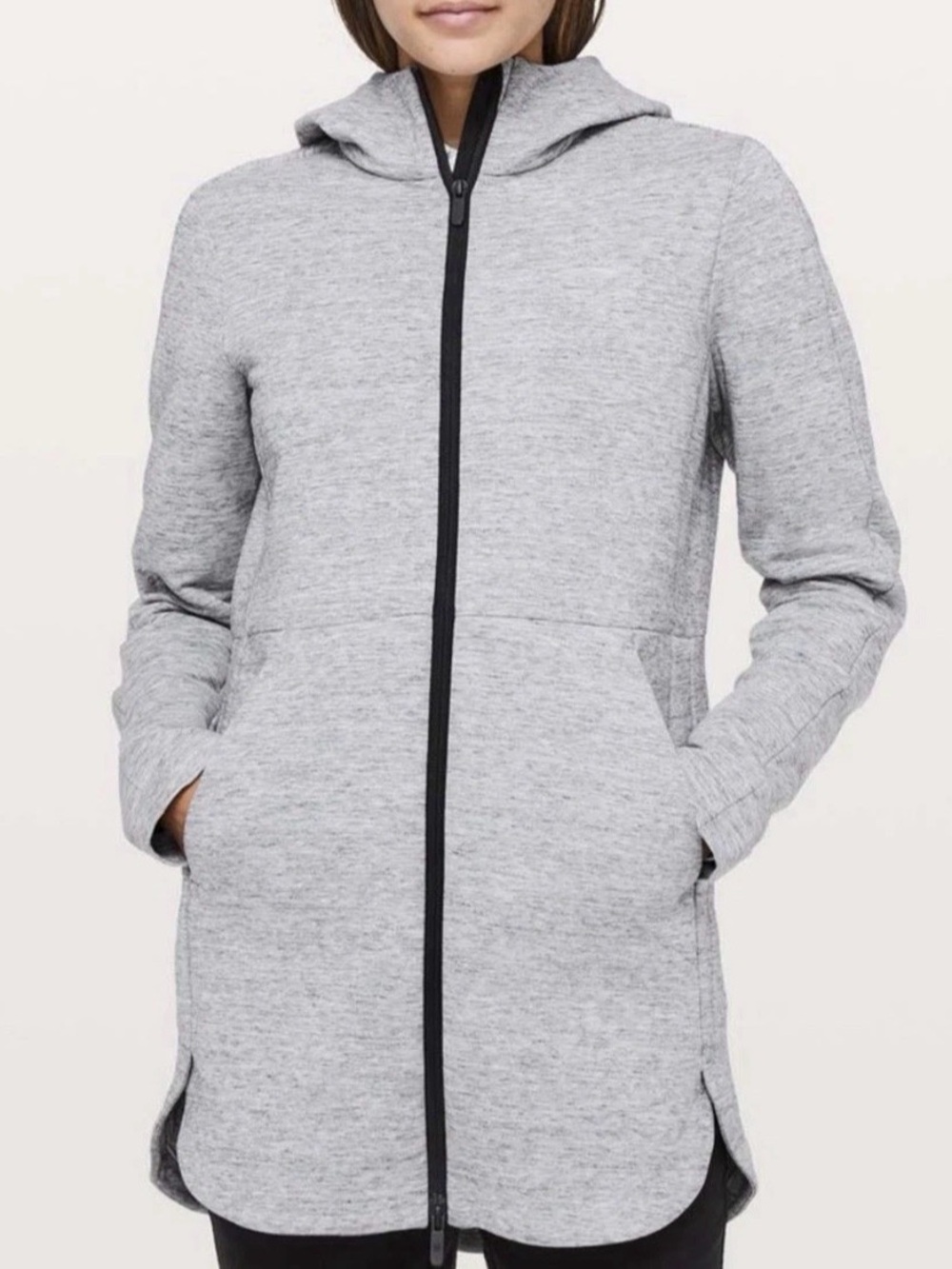 Lululemon Going Places Hooded Jacket HeatheredSpace Dyed Medium Grey Size 4